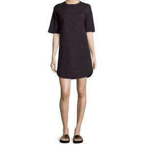 Theory Womens Floryn Crew Neck Short Sleeve Cotton Poplin Mini Dress SZ S